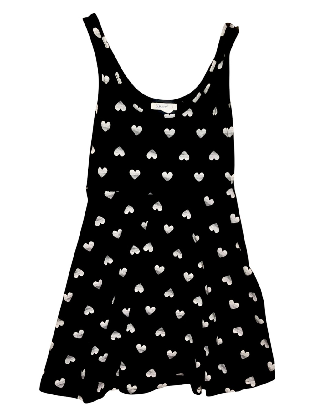 Aéropostale Black & White Heart Print Skater Dress Size Small